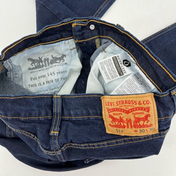 Levi’s 514: dark wash navy blue straight‎ leg jeans (30 x 30) - Picture 6 of 7
